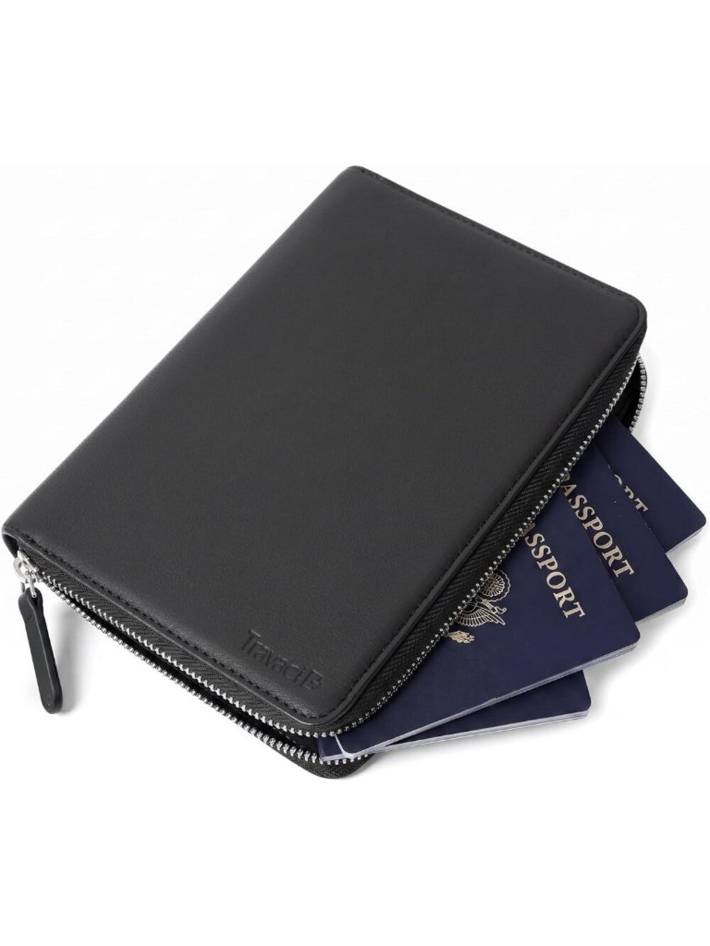 RFID Leather Passport Holder for 4 Passports - Travel Document Organizer Wallet